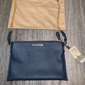100% Authentic Burberry Blue Carbon Crossbody NWT